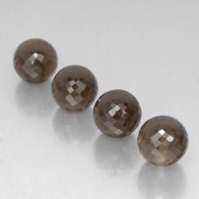 Chocolate Brown Quarzo fumé Gem - 6.9ct Sfera con un foro (ID: 321727)