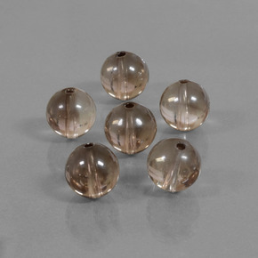 Brun pain d'épices Quartz Fumé gemme - 7.3ct Sphère percée (ID: 423078)