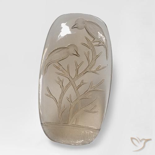 Very Light Brown 烟晶 Gem - 22.3ct 垫型雕刻 (ID: 501488)