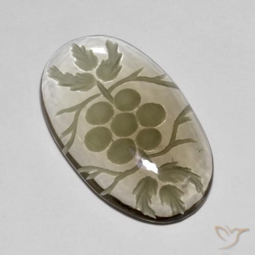 Very Light Brown Дымчатый Кварц Камень - 28.2ct Огранка Вогнутый Овал (ID: 591563)