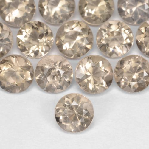4.1mm Round Brown Smoky Quartz - Weight avg. 9.48ct each, 4.1mm Smoky Quartz selling By Piece, Light Neutral Brown Color in VVS-VS Clarity, Natural untreated Gemstone, Mohs Hardness 7 suitable for daily wear jewelry, Photo A