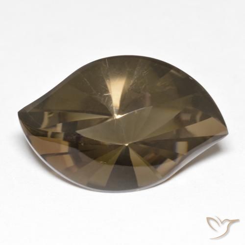Medium-Light Brown Smoky Quartz Gem - 10.3ct Marquise Concave Cut (ID: 619358)