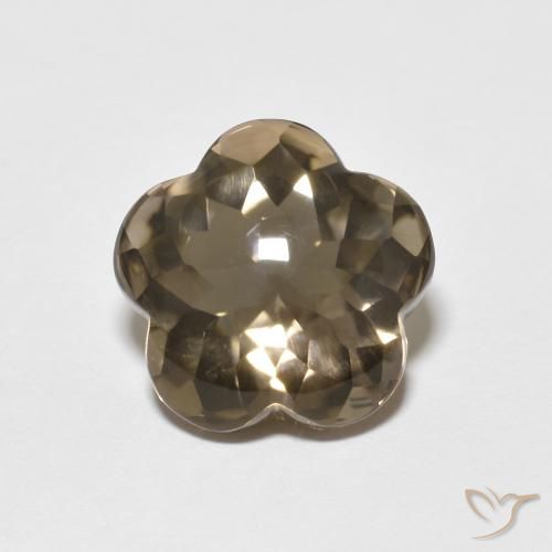 4.84ct Flower Cut Smoky Quartz Gemstone, 11.4 x 11 mm