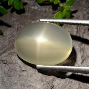 Warm White 星光月长石 Gem - 8.1ct 椭圆形凸面型 (ID: 497311)