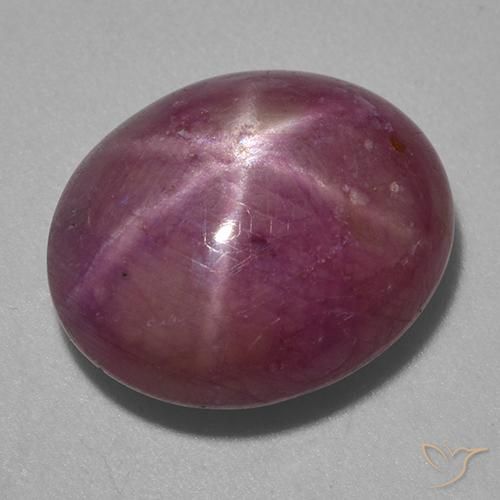 ミディアムダークパープル スタールビー 宝石 - 13.9ct オーバル カボション (ID: 522392)