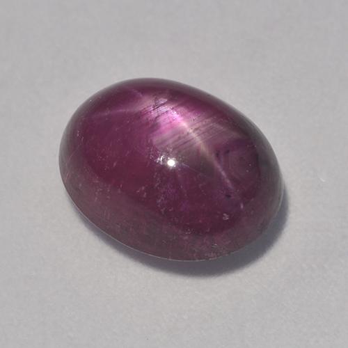 ミディアムダークパープル スタールビー 宝石 - 4.9ct オーバル カボション (ID: 528200)