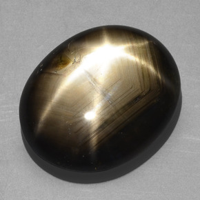 20.32ct Black Star Sapphire Gemstone | Oval Cut | 19.2 x 15.9 mm ...
