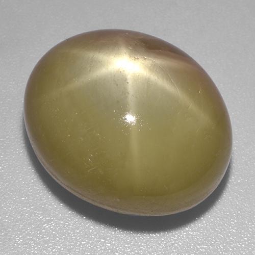Jaune chaud Saphir Étoilé gemme - 28.3ct Ovale Cabochon (ID: 522538)