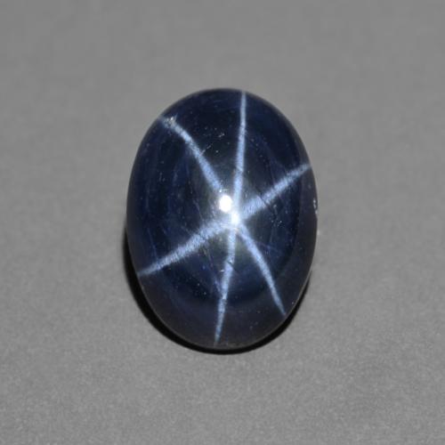 Bleu marine profond Saphir Étoilé gemme - 3.1ct Ovale Cabochon (ID: 590501)