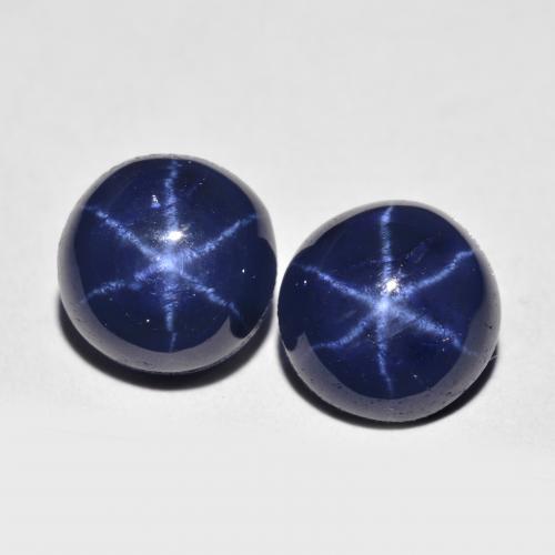 Navy Blue Zaffiro stellato Gem - 2.5ct Cabochon rotondo (ID: 615293)