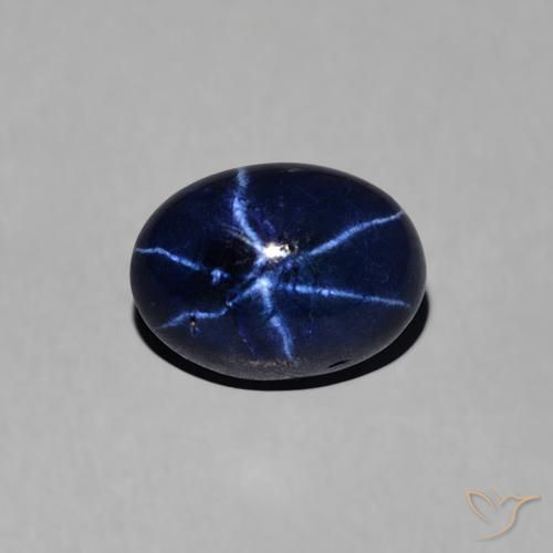 1,36 ct blauer Sternsaphir-Edelstein, Ovaler Schnitt, 7 x 5,1 mm