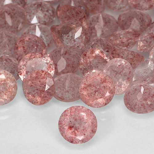 Rosado medio Cuarzo Fresa Gema - 0.8ct Faceta Redonda (ID: 503789)