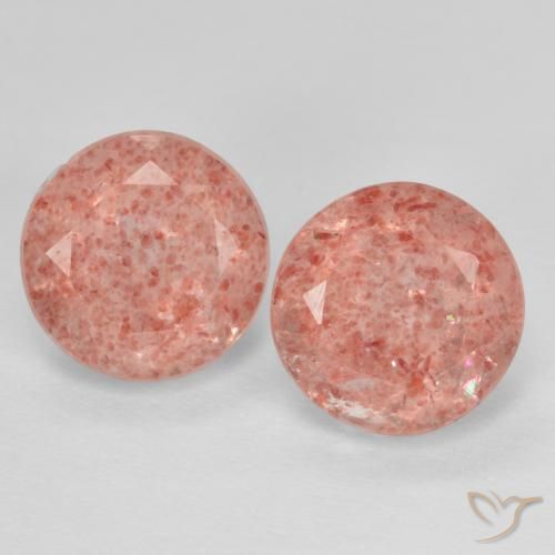 Medium Pink Quarzo fragola Gem - 1.3ct Sfaccettatura rotonda (ID: 615756)