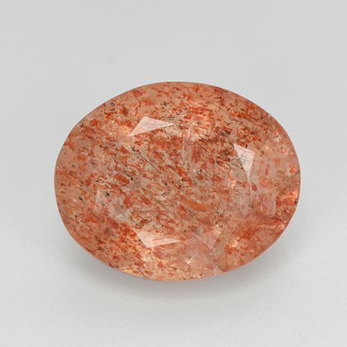 Orange Sunstone 3.5 Carat Oval from India Gemstone