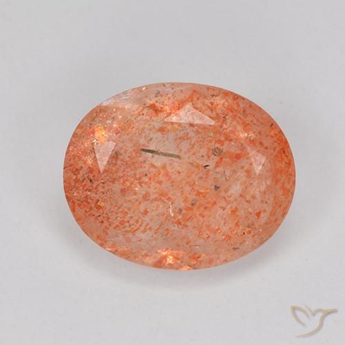 3.33ct Red Sunstone Gemstone | Oval Cut | 11.1 x 9 mm | GemSelect