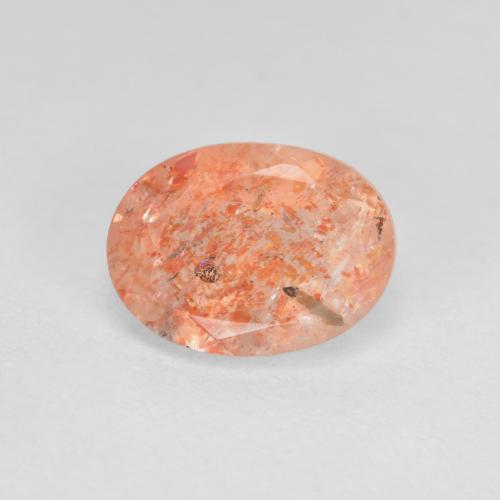 Orange tigre léger Pierre de Soleil gemme - 1.2ct Ovale facette (ID: 593285)