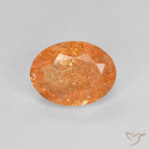 1.44ct Orange Sunstone Gemstone | Oval Cut | 8.3 x 6.3 mm | GemSelect