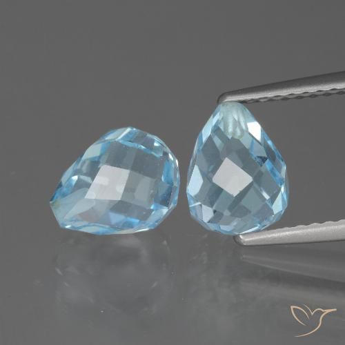 5.10ctw Natural Sky Blue Topaz, Briolette, VVS-VS, Photo A