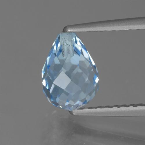 Bleu Suisse Topaze gemme - 2.5ct Briolette semi-percée (ID: 426867)