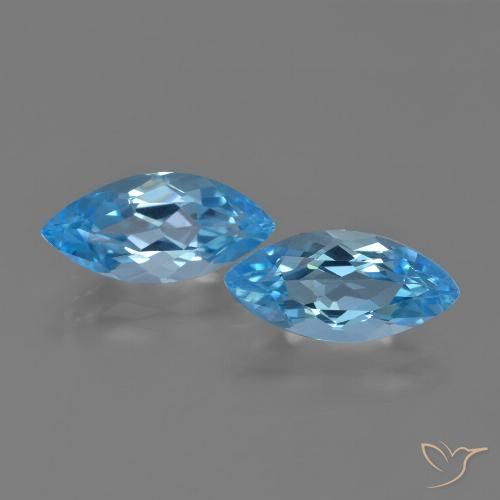 7.54ctw Natural Swiss Blue Topaz, Marquise, VVS-VS, Photo A