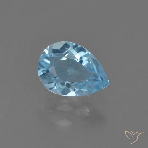 0.92ct Natural Sky Blue Topaz, Pear Shape, VS, Photo A