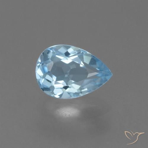 0.84ct Natural Sky Blue Topaz, Pear Shape, VS, Photo A