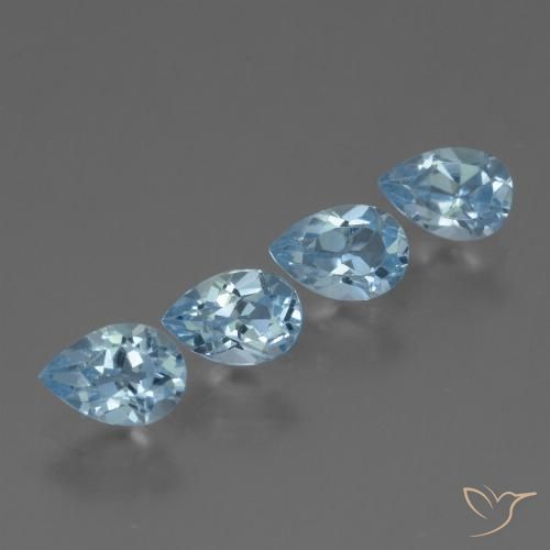 245ct Loose Swiss Blue Topaz Gemstones Pear Cut 62 X 43 Mm