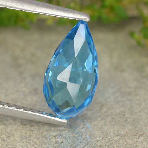 2.72ct Natural Swiss Blue Topaz, Briolette, VS, Photo A