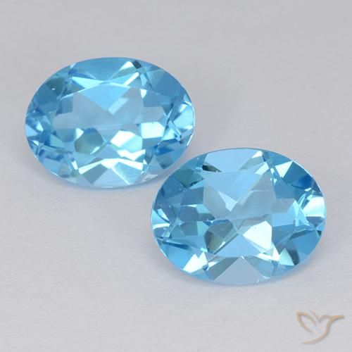 9 X 7mm Matching Oval Topaz Pair Weight 4 26ct Total Avg 2 13ct Each Natural Gemstone Baby Blue Color In Vvs Vs Clarity Mohs Hardness 8 Suitable For Daily Wear Jewelry Traditional August Birthstone