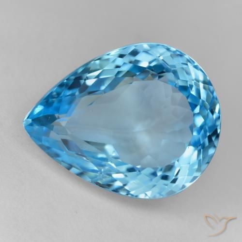 19.07ct Natural Swiss Blue Topaz, Pear Shape, VVS-VS, Photo A