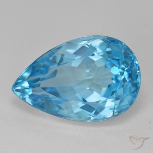 16.77ct Natural Swiss Blue Topaz, Pear Shape, VVS, Photo A