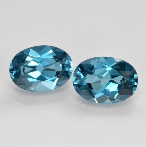 London Blue Topaz Gem - 1ct Oval Facet (ID: 598870)