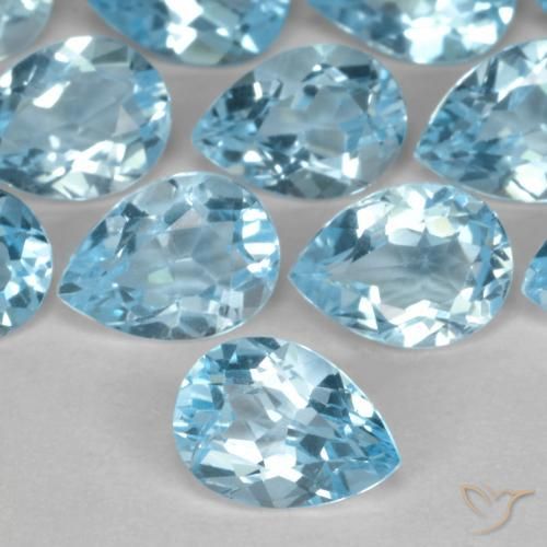 Swiss Blue Topaz Fancy Shape Pair Faceted Gemstones - Loose Gemstones, Semi Precious Gemstones , online 5.85 CT 13x7x5.20MM, Blue Topaz For Earring