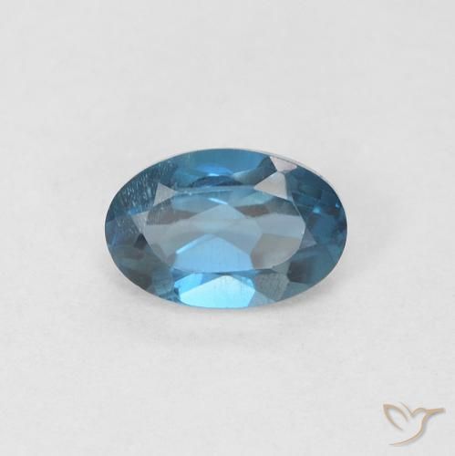 0.61ct Natural London Blue Topaz, Oval, VVS-VS, Photo A