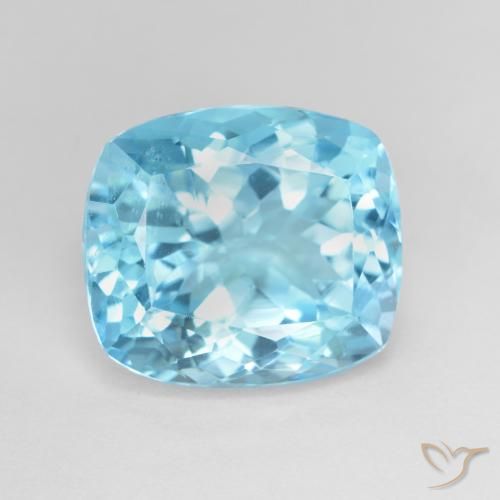 13.02ct Natural Swiss Blue Topaz, Cushion, VVS-VS, Photo A