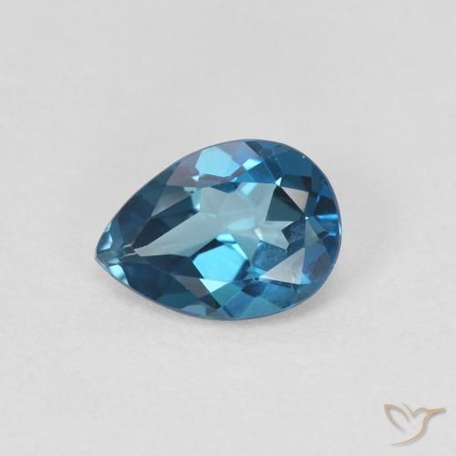 0.74ct Loose London Blue Topaz Gemstone | Pear Cut | 7 x 5.1 mm | GemSelect