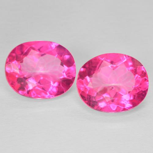 Pink top Topaz Oval 10x8mm Approximately 6.40 Carat Matching Pair, December Birthstone, Faceted Plain Top, Pink Eye Clean Topaz (46116)