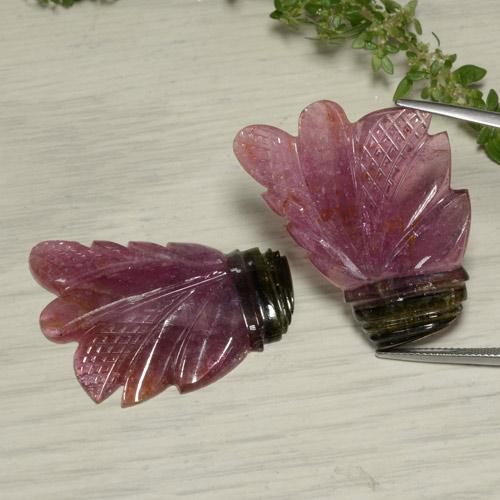 Multicolore Tourmaline gemme - 33ct Fleur gravée (ID: 472936)