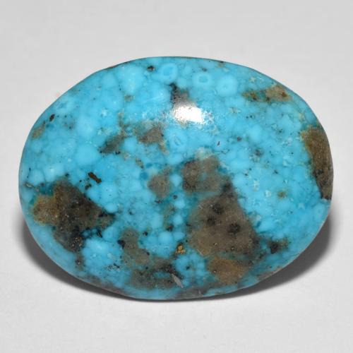 绿蓝色 绿松石 Gem - 26.1ct 椭圆形凸面型 (ID: 612845)