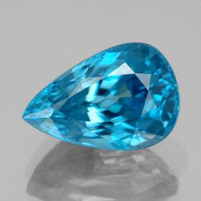 13.2 x 8.8mm Pear Facet Blue Zircon from Cambodia, Weight of 7.47ct ...