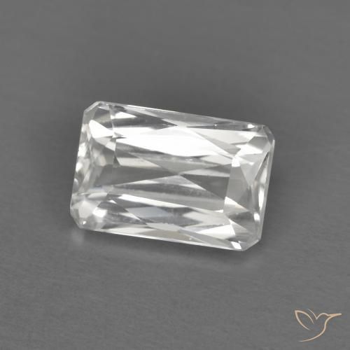 1.32 carat White Zircon Gemstone, Emerald Cut loose Zircon from Myanmar,  Natural Gem, 6.9 x 4.6 mm