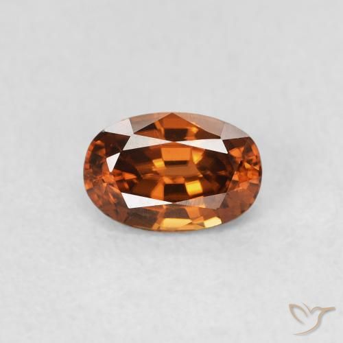 0.82 carat Orange Zircon Gemstone for Sale | Oval loose Zircon from ...