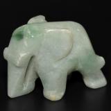 thumb image of 68.6ct Carved Elephant Light Moss Green Jadeite (ID: 581782)